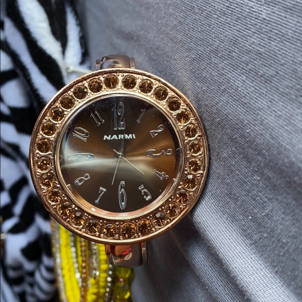 rose gold narmi water resistant watch
